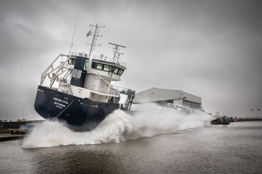 MV Vertom Cyta, TBS, second launch, 7,000 DWT Vessel MV Vertom Cyta